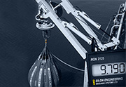 Water bag load test of marine crane